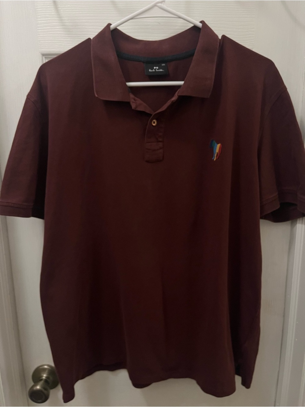 PS Paul Smith Men's Dark Brown Zebra Logo Polo XXL (2XL) 94% Organic Cotton